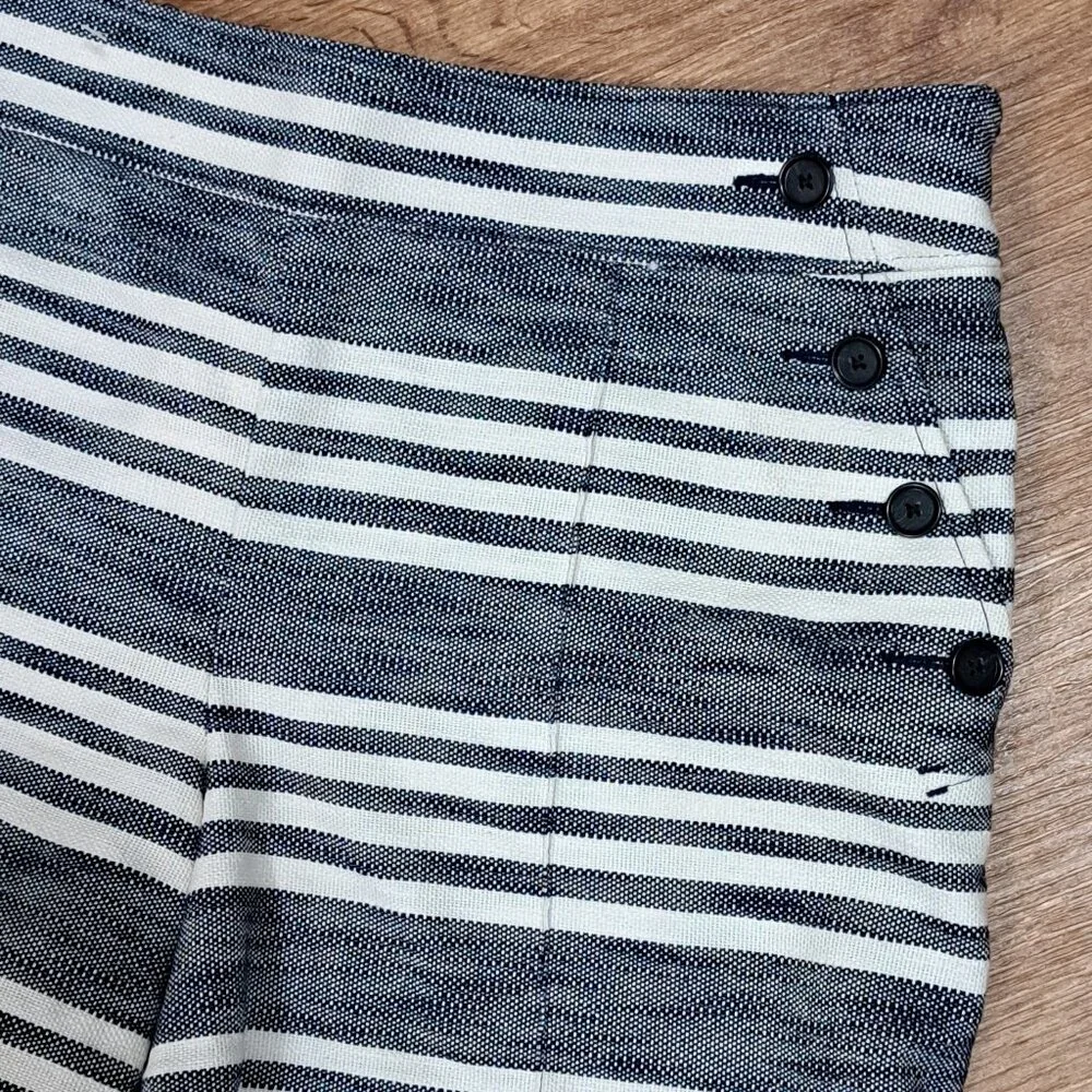 Loft The Riviera Black & White Shorts with Nautical Buttons NWT Size Misses 8